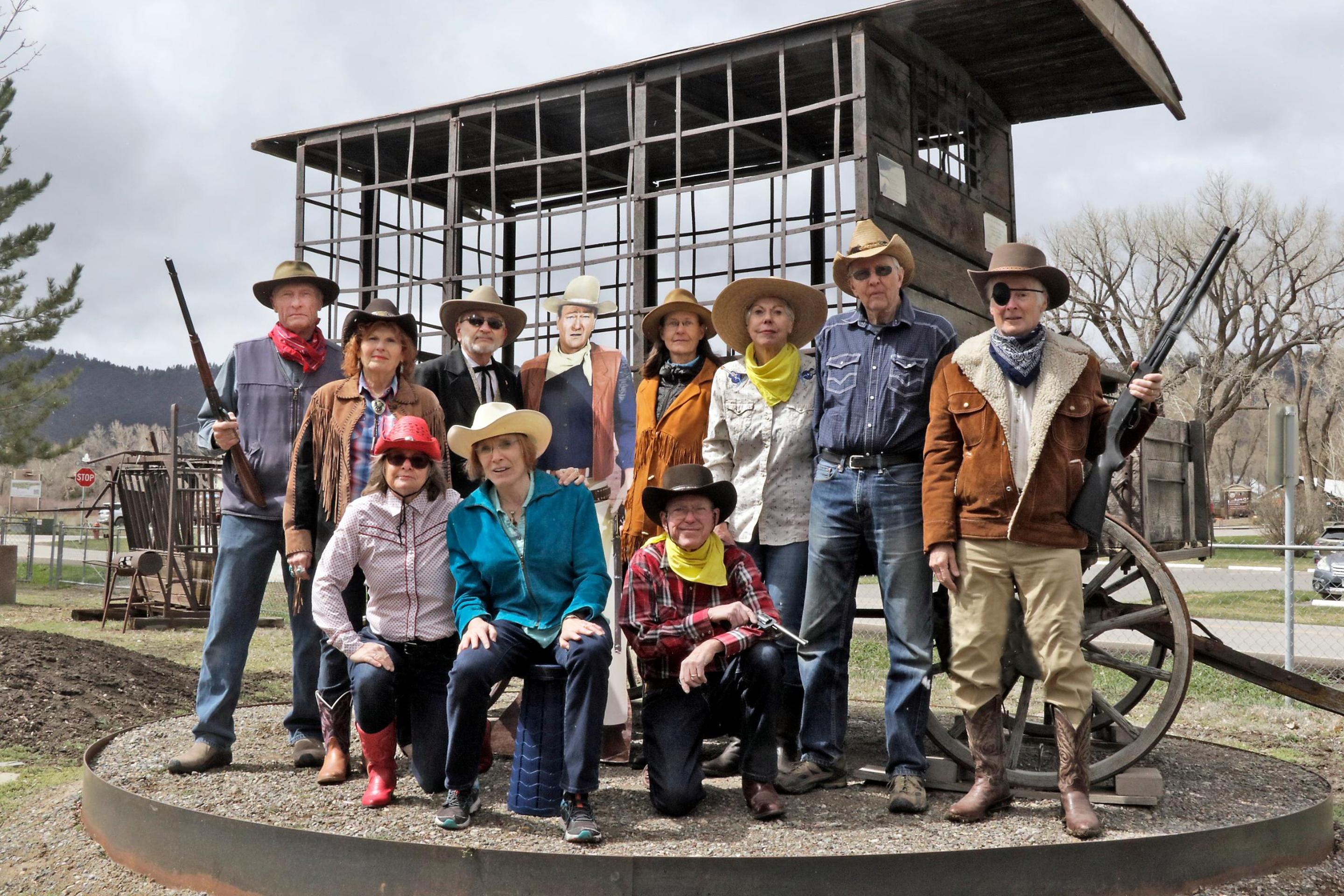 The True Grit walking tour was recognized nationally in True West magazine's Best of the West issue as reader's choice for best historical town tour. 

The walking tours of True Grit downtown filming sites are managed by the Ridgway Western Heritage Society, and are available two ways: audio recording or in person with guide.

The audio recording of the walking tour plays on a cell phone, iPad or laptop with cell service. Earphones or ear buds are recommended due to street and park noise. 

Free weekly in-person tours are at 3 pm Fridays during the summer from June, July, and August, and also at 10 am on Mondays in July. Both guide and participants should arrive 15 minutes early at the gazebo in Hartwell Park. 

At the end of your tour you may wish to stop by the True Grit Cafe to see the movie memorabilia and to enjoy the fine food and drinks.

For questions or to schedule a group tour at another time beside Friday afternoon, contact Eve Becker-Doyle, evebeckerdoyle@icloud.com or 469-682-9710.